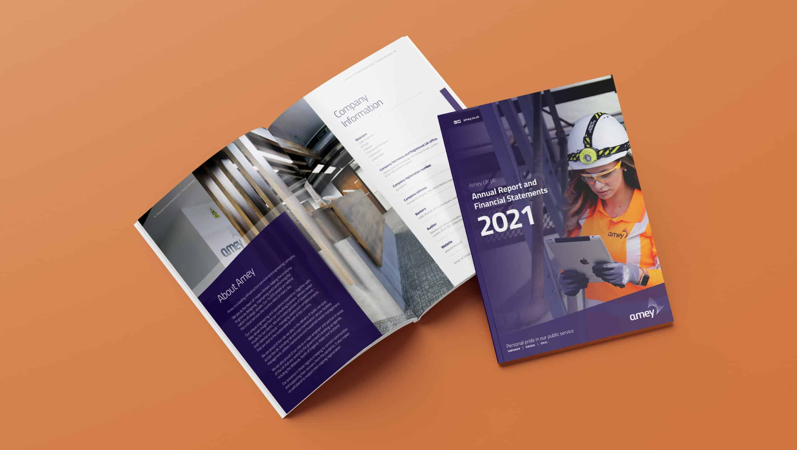 Annual Report and Accounts design for AMEY by Toast