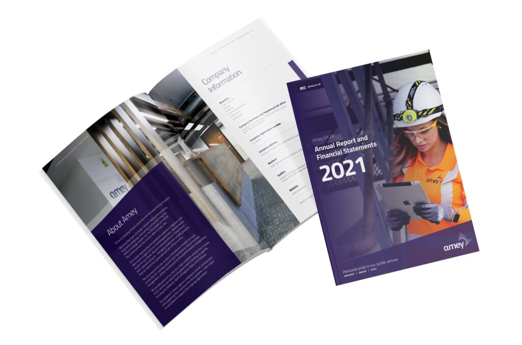 Annual Report and Accounts design for AMEY by Toast