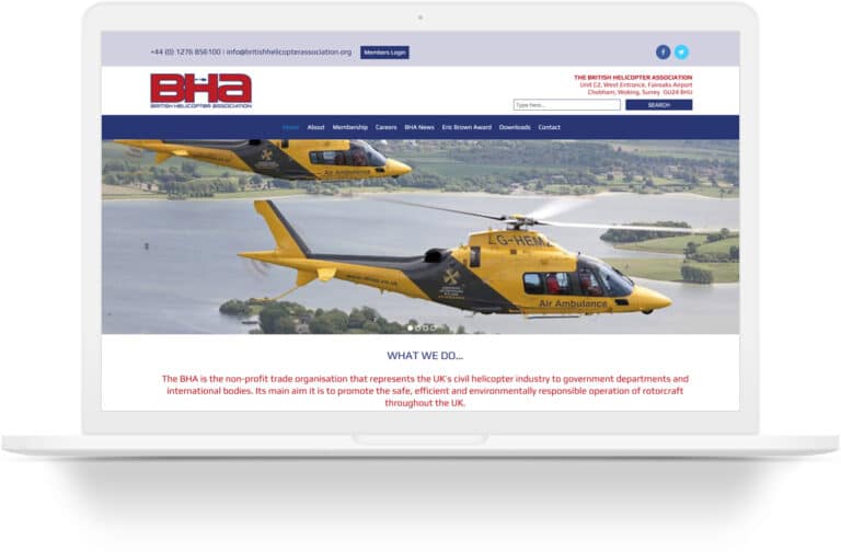 BHA website design