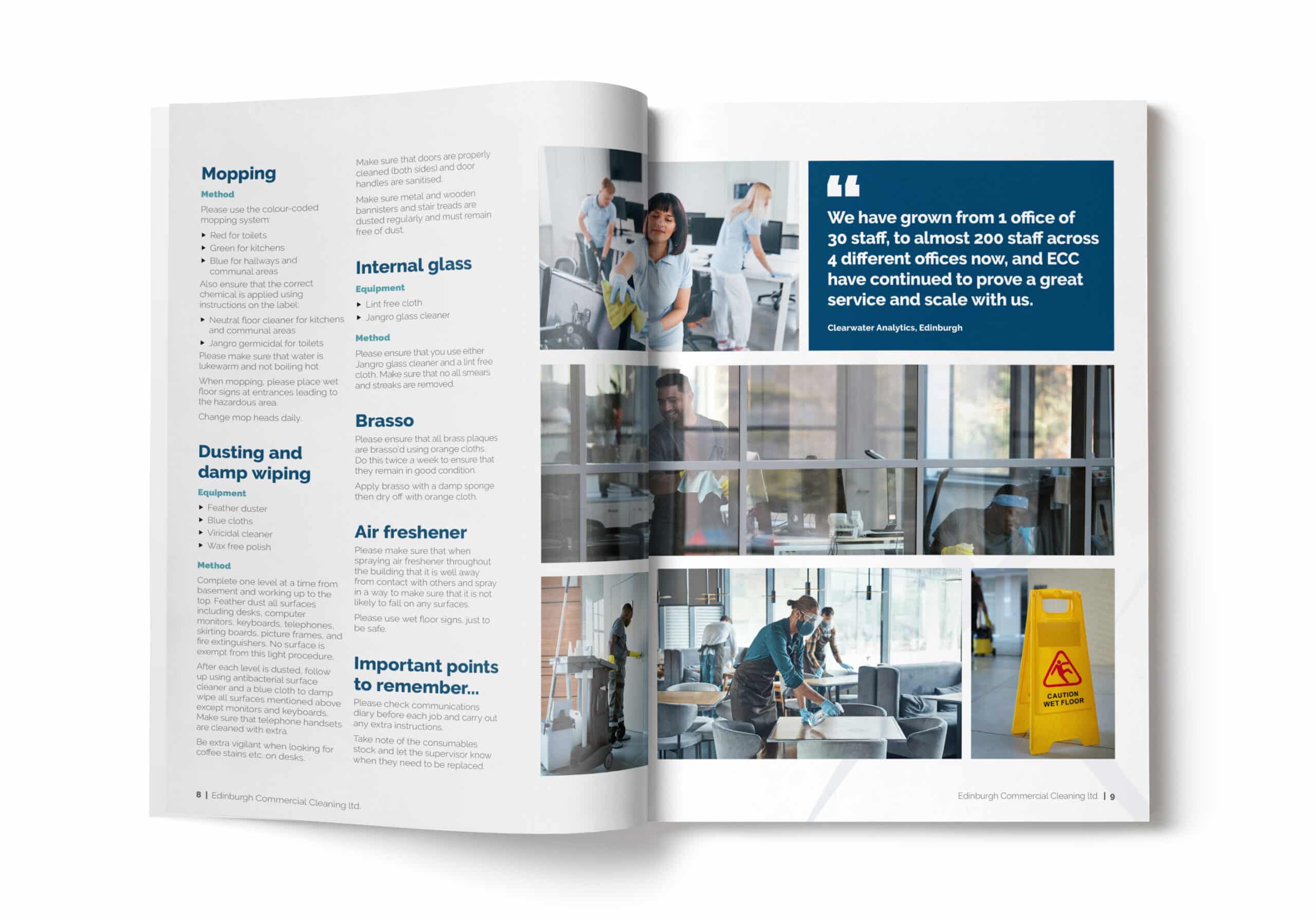 Commercial cleaners brochure design