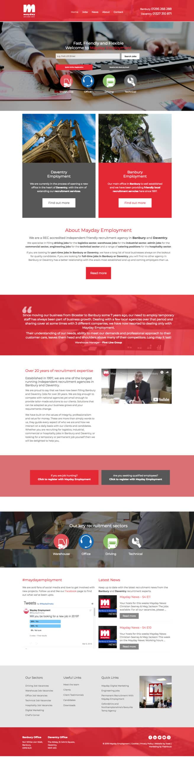 Mayday employment web design