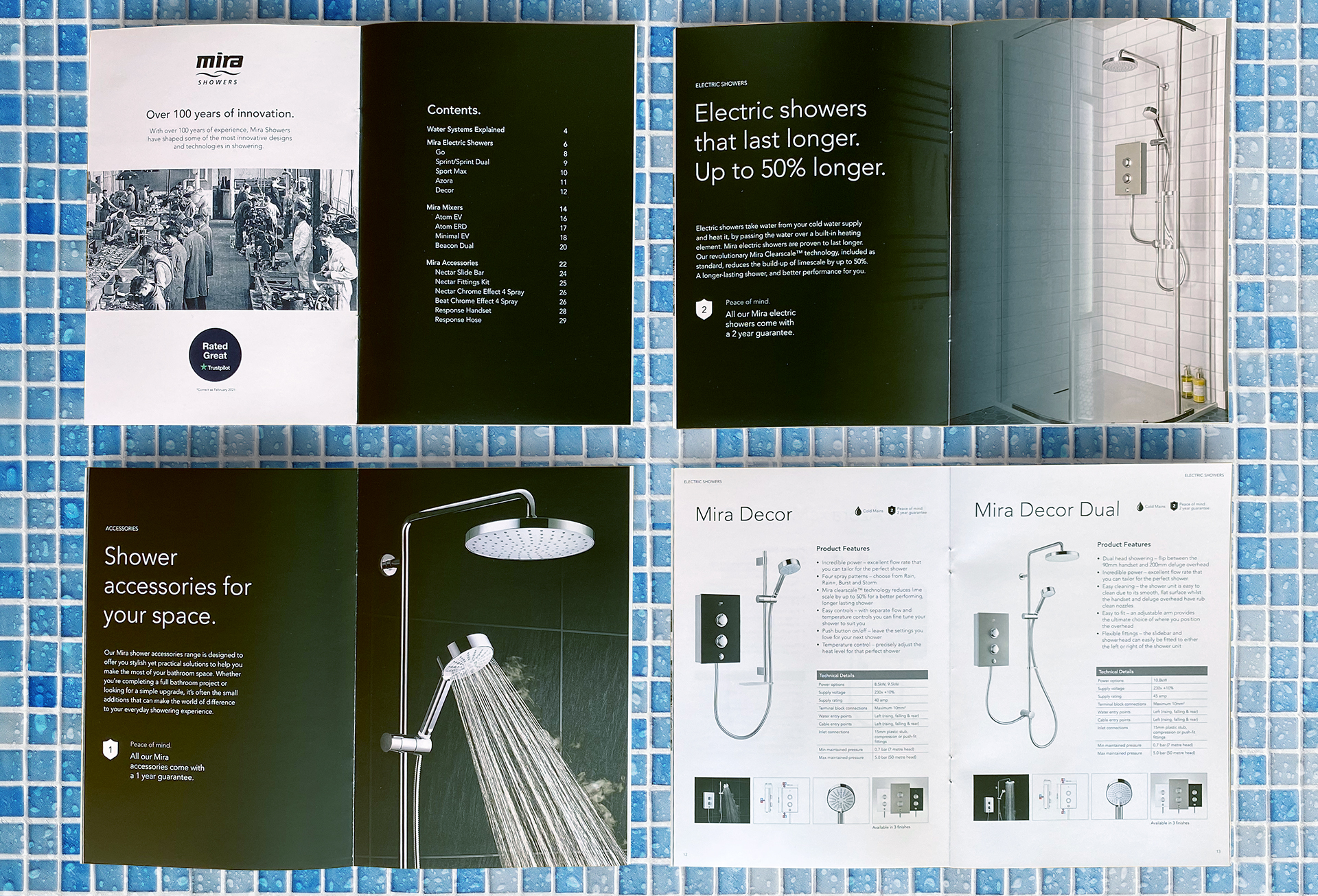 Kohler Mira brochure layouts