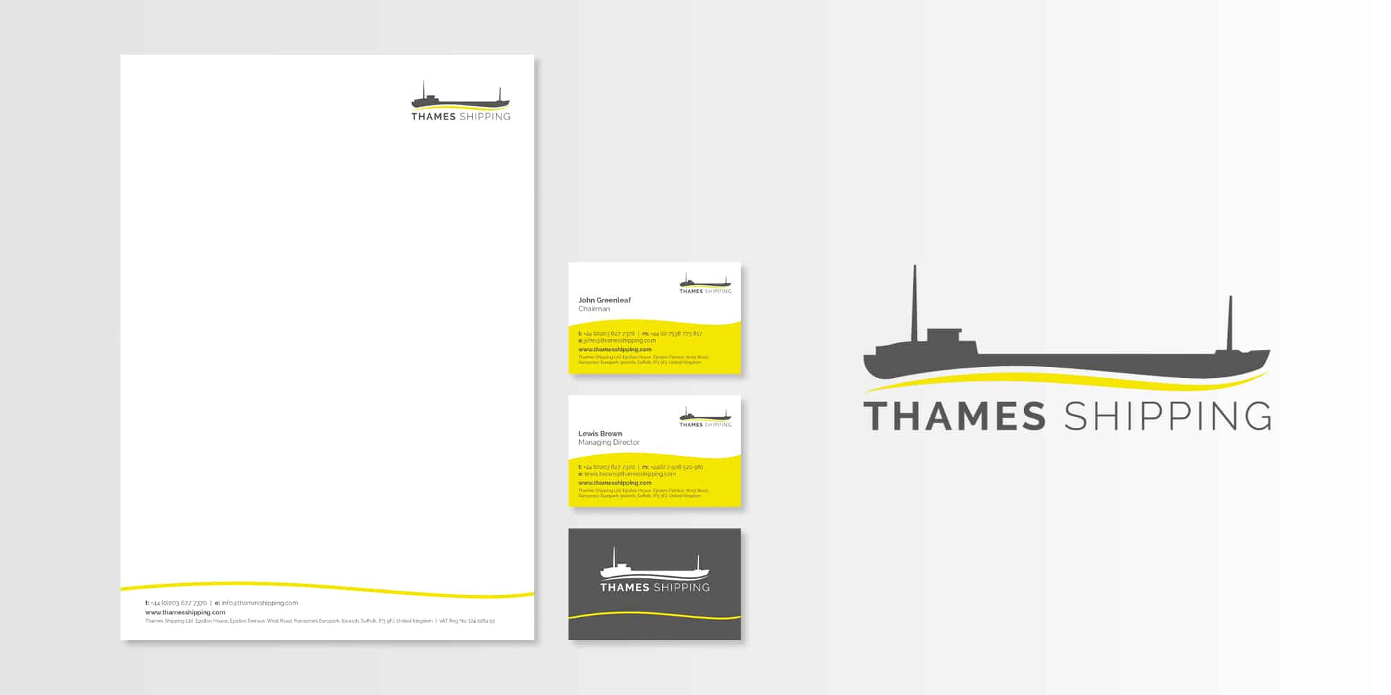 Shipping Company Rebrand Thames Shipping - Stationery Mockup