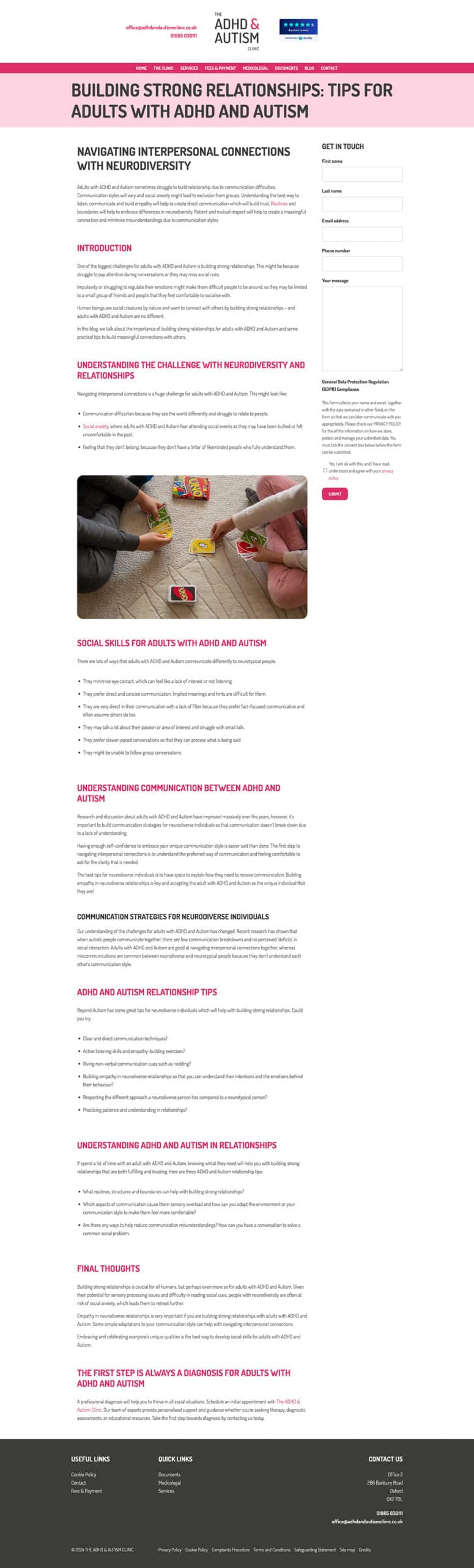 AHDA and Autism marketing website design and build