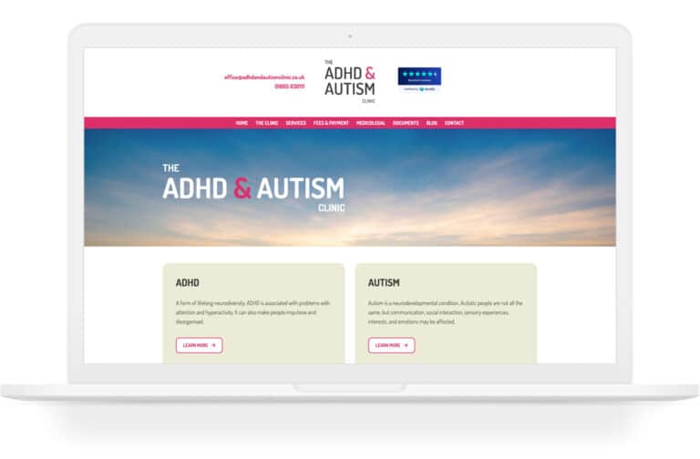 AHDA and Autism marketing website design and build