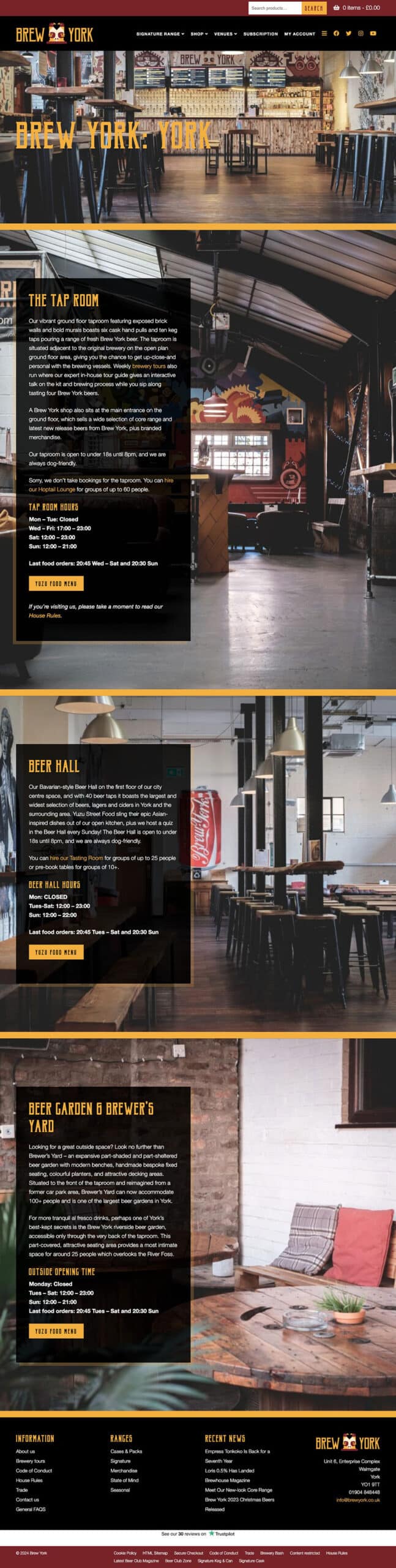 Brew York WooCommerce site