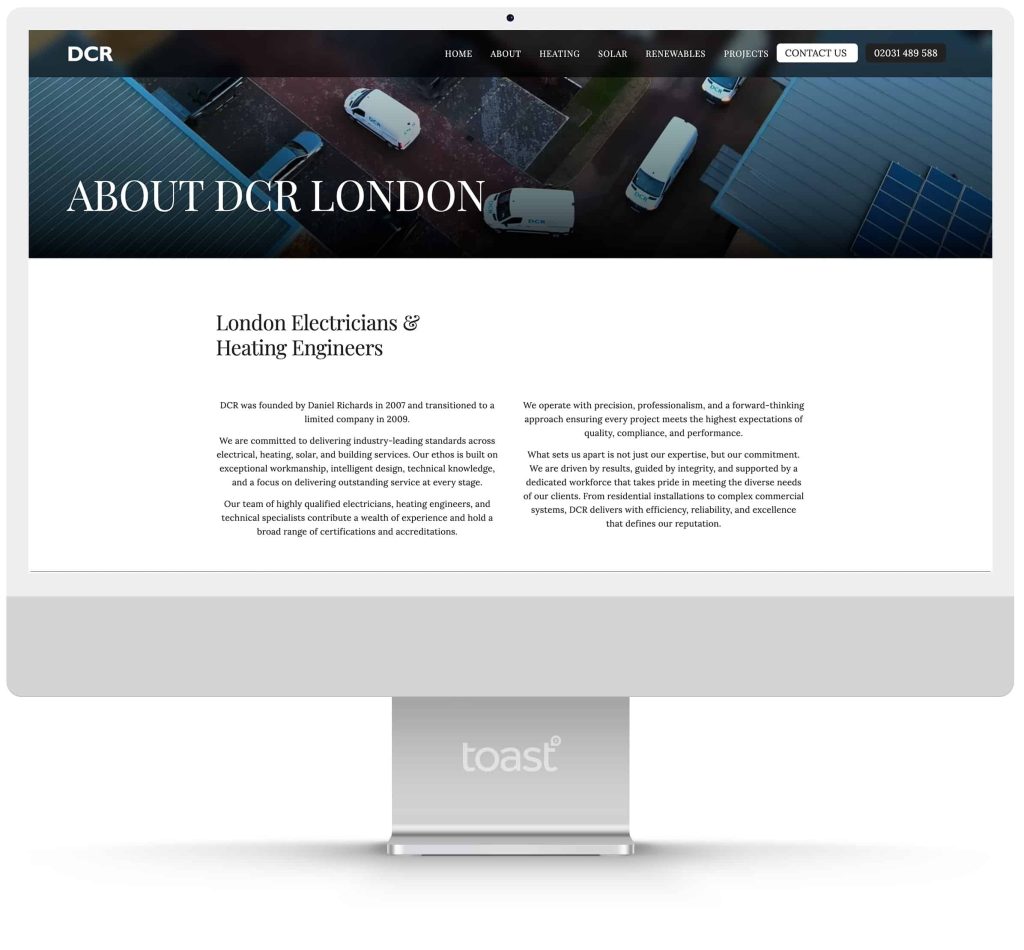 DCR London WordPress site design and build