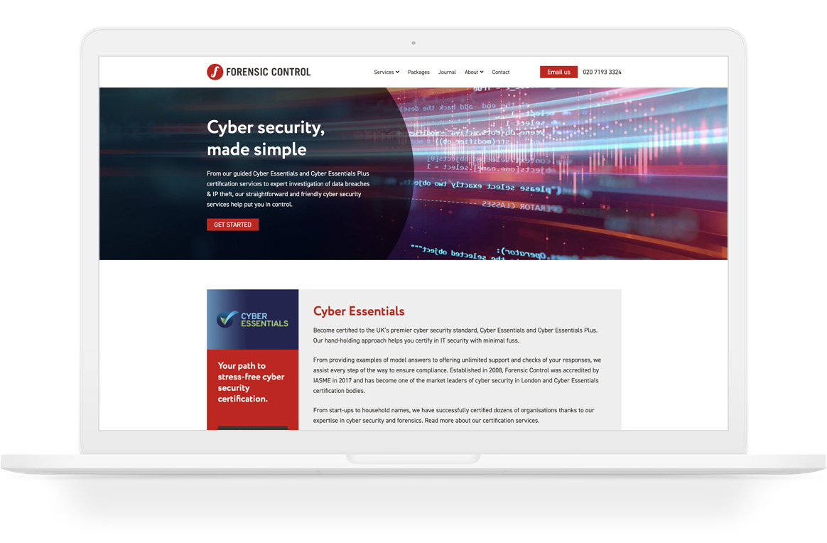 Forensic Control WordPress Site design
