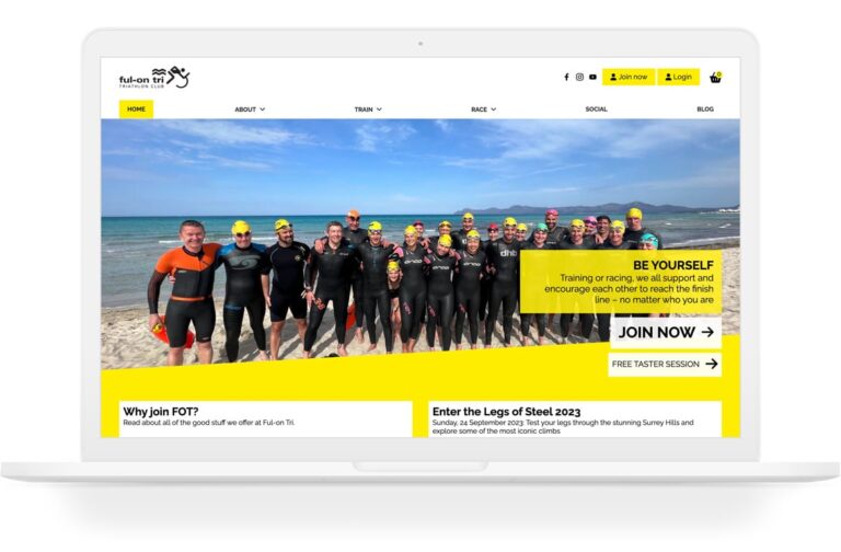 Examples of a website for a triathlon club