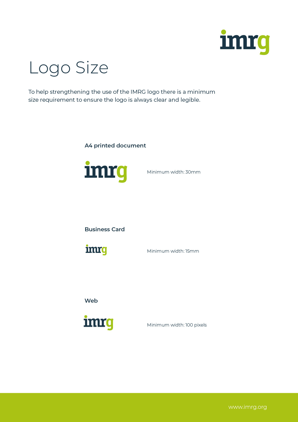 IMRG Corporate identity before redesign 1