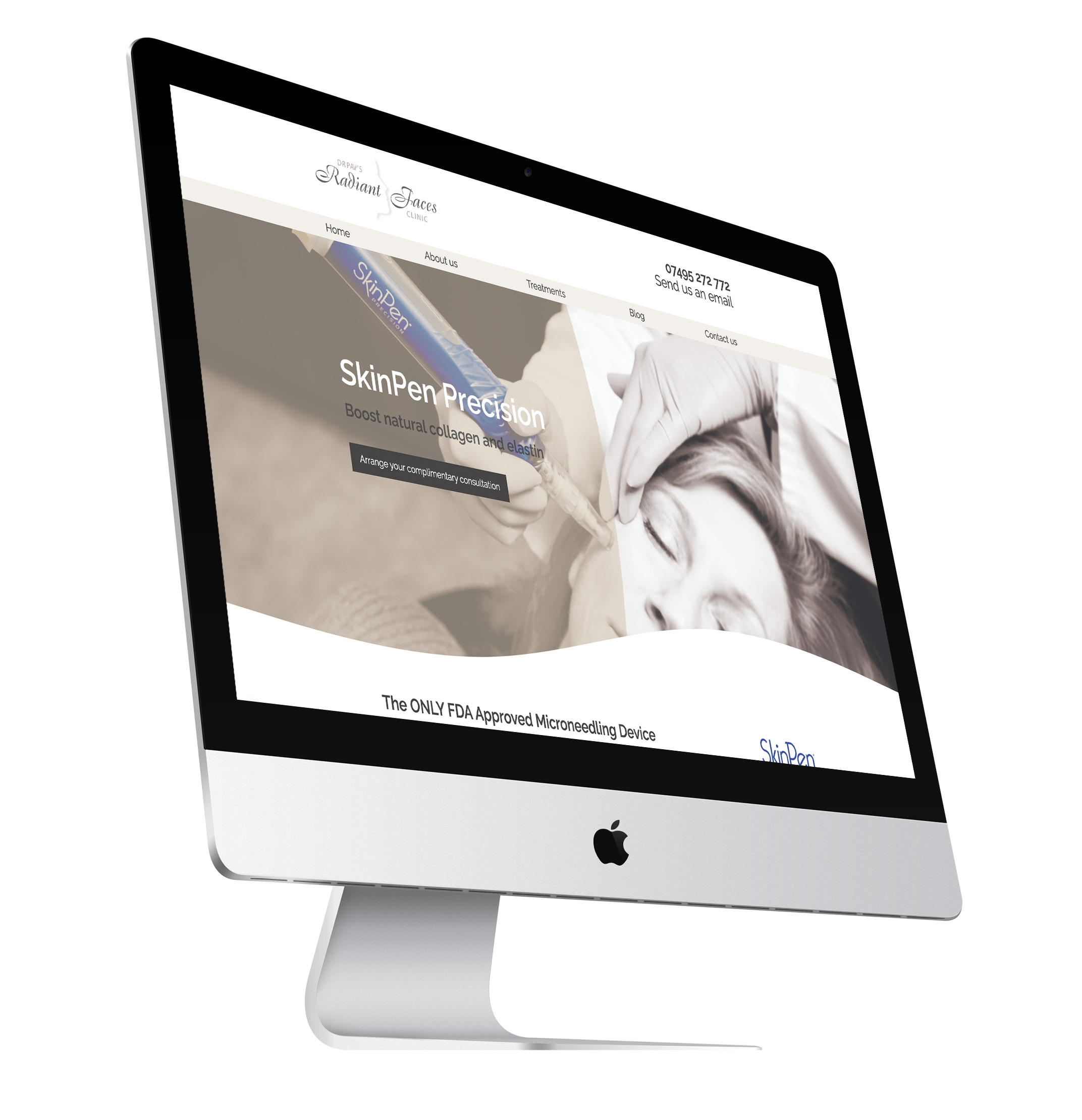 Simple website for a skin care beautician