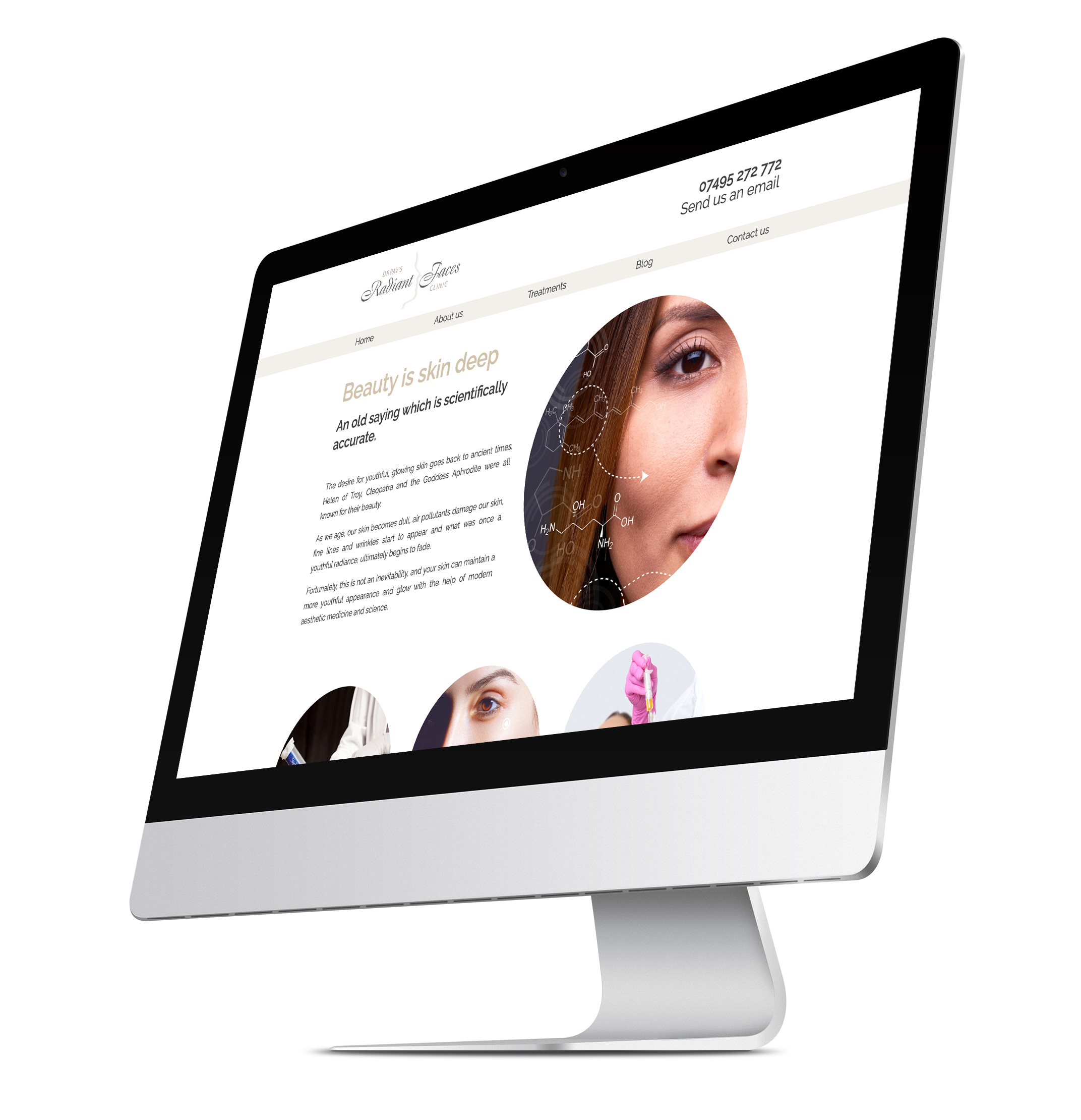 Simple website for a skin care beautician
