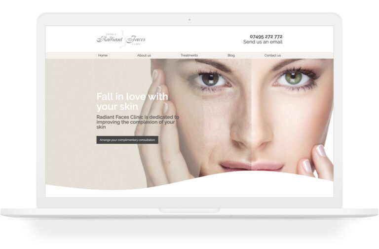 Simple website for a skin care beautician