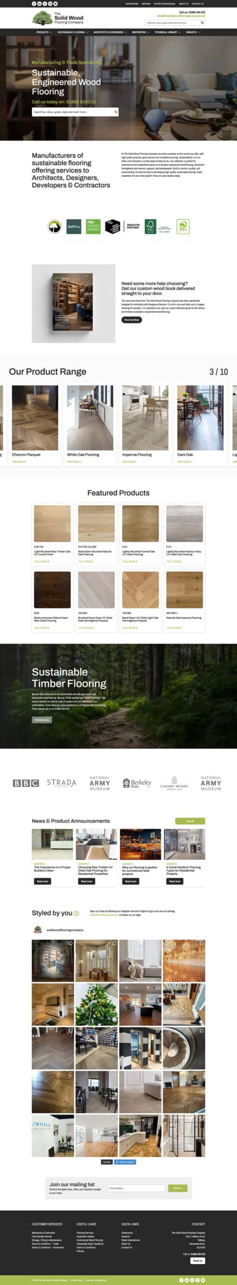 Bespoke WordPress design and build for wood flooring company