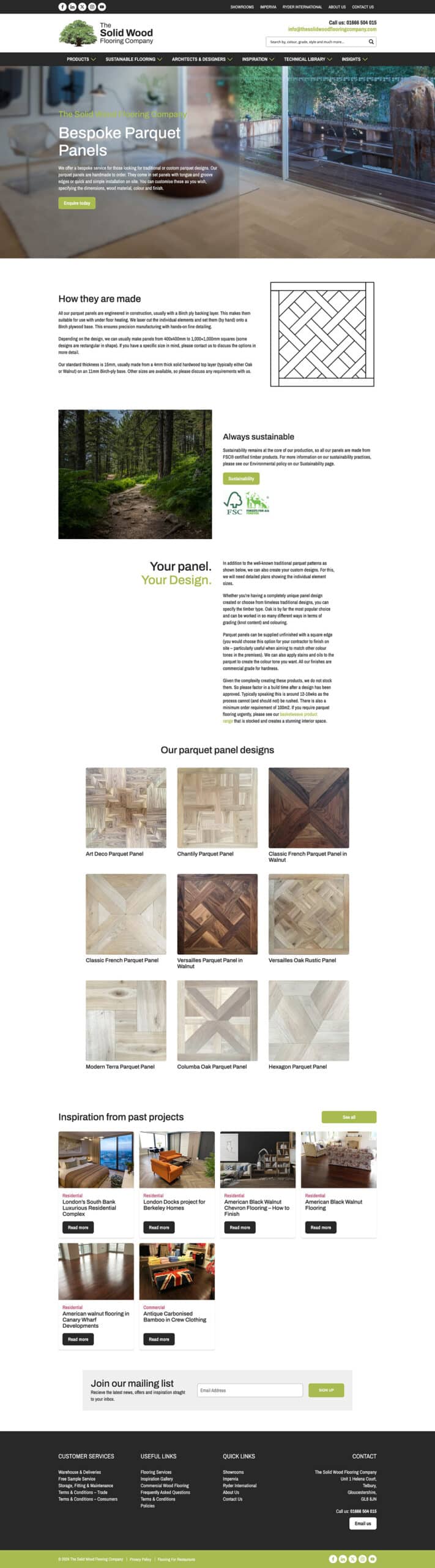 Bespoke WordPress design and build for wood flooring company