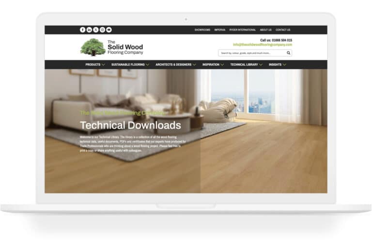 Bespoke WordPress design and build for wood flooring company