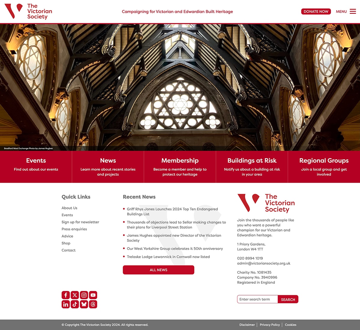 The Victorian Society bespoke website project